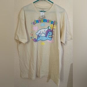 NWT Cinnamoroll by Sanrio Unisex Graphic T-Shirt Yellow Size XL